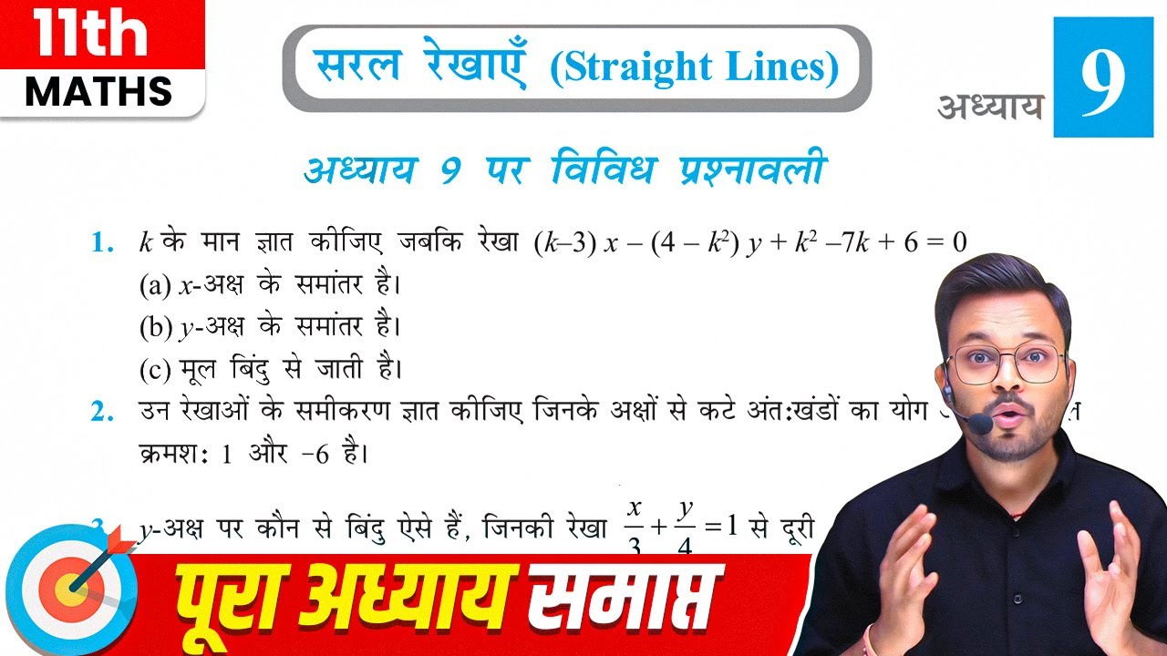Class 11 Math Chapter 9 vividh prashnawali, सरल रेखाएँ विविध प्रश्नावली, NCERT 🔥