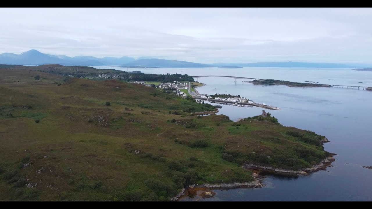 Scotland drone Kyles of Lochalsh, Kyleakin  and Loch na Beiste