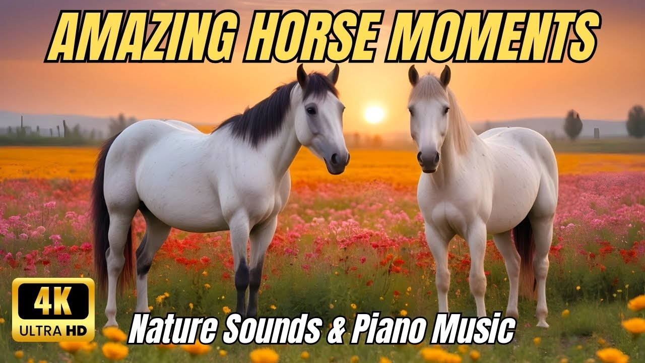 Beautiful Horse Moments in 4K | Nature, Freedom & Calm Piano Music