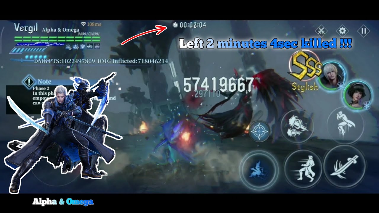 Left 2 Minutes 04sec Killed Calibur Bosshunt | AO, DE, FG | Devil May Cry: Peak of Combat | Asia