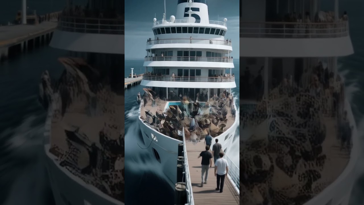 Out of Control Ship Crashes Into Pier, Destroying Everything #ShipCrash #MaritimeDisaster #CargoShip