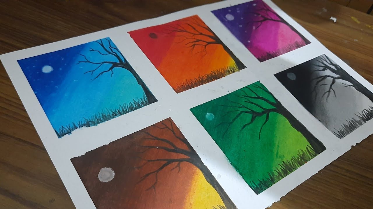 Amazing backgrounds with oil pastel colours for beginners | Pooja goyal #letscolorit
