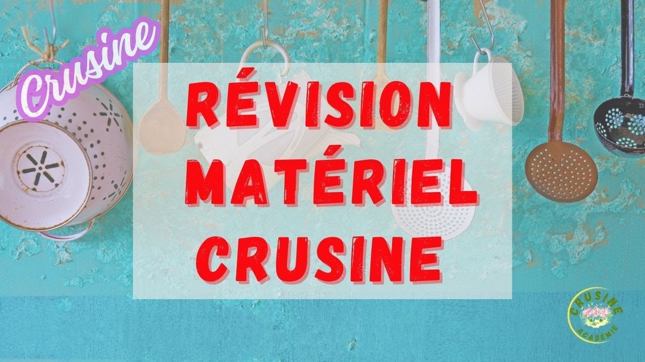 Revue générale du matériel utilisé en crusine