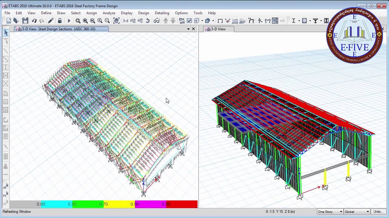 Etabs 2016 Steel Factory Structural Analysis and Design