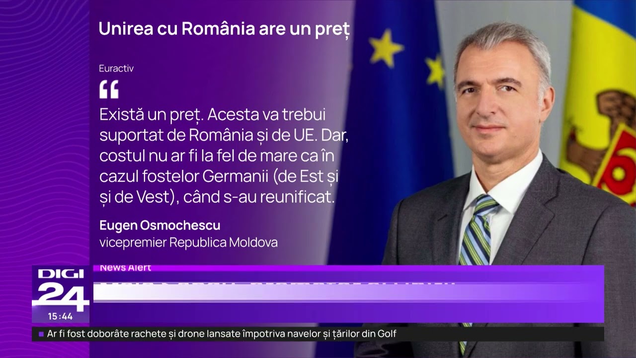 Republica Moldova ia &icirc;n calcul unirea cu Rom&acirc;nia dacă nu va adera la UE &icirc;n doi ani: &bdquo;E planul B&rdquo;