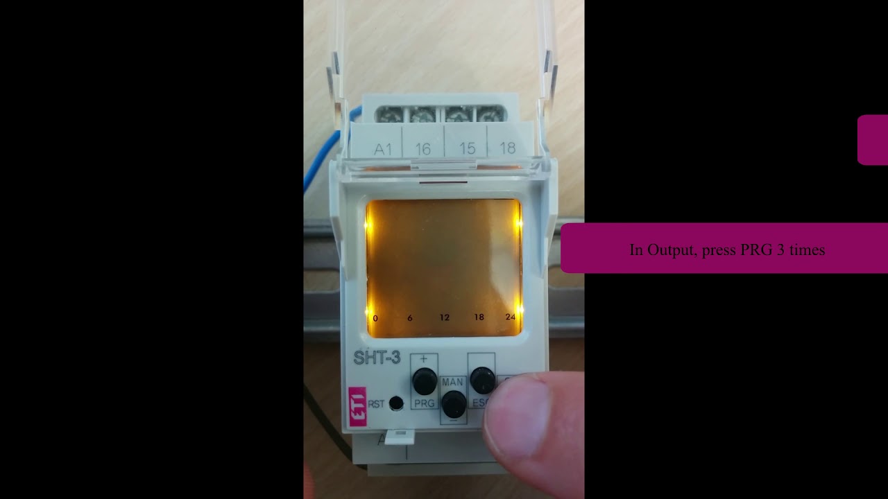 How to set Digital time switch SHT to short pulse output setting