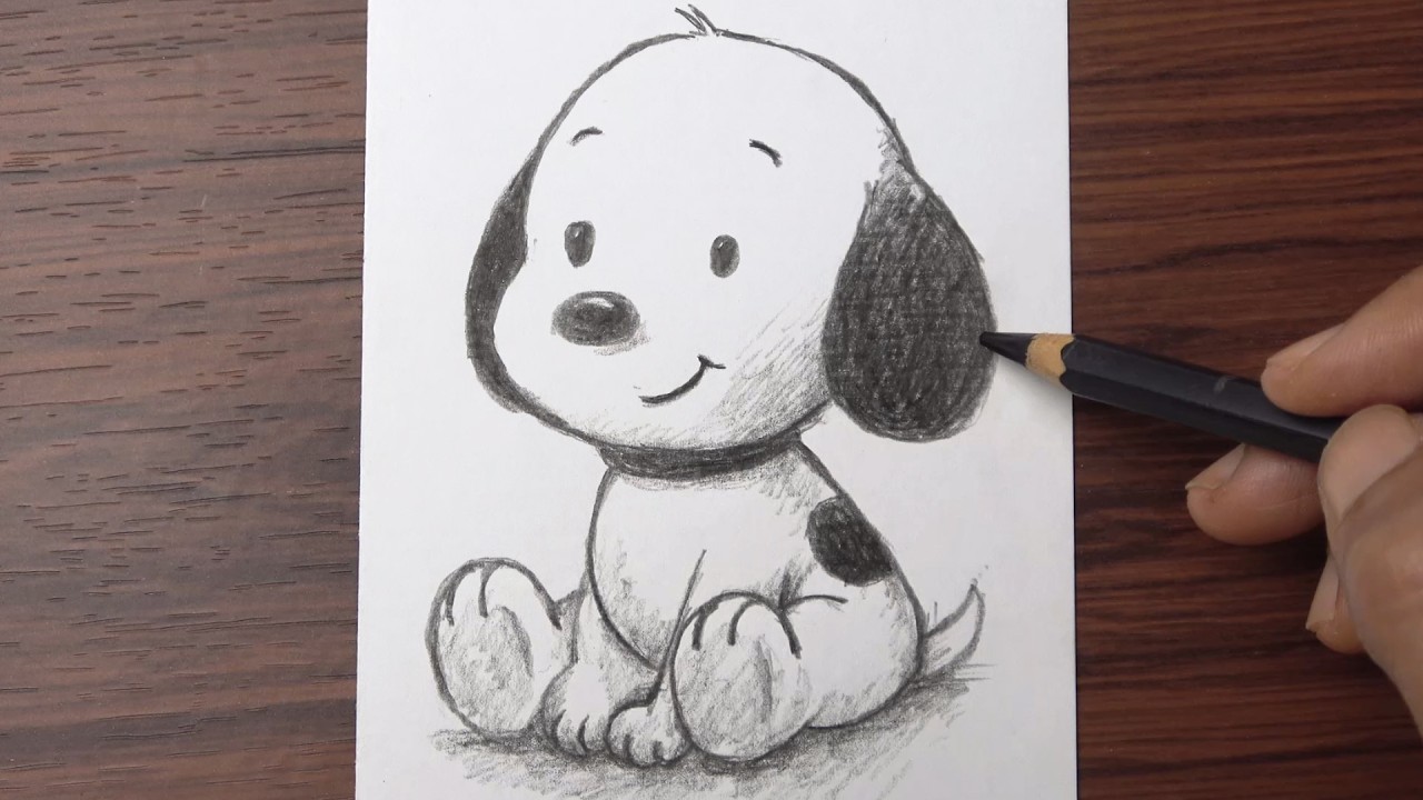How to draw a cute Dog step by step | Pencil sketch for beginners