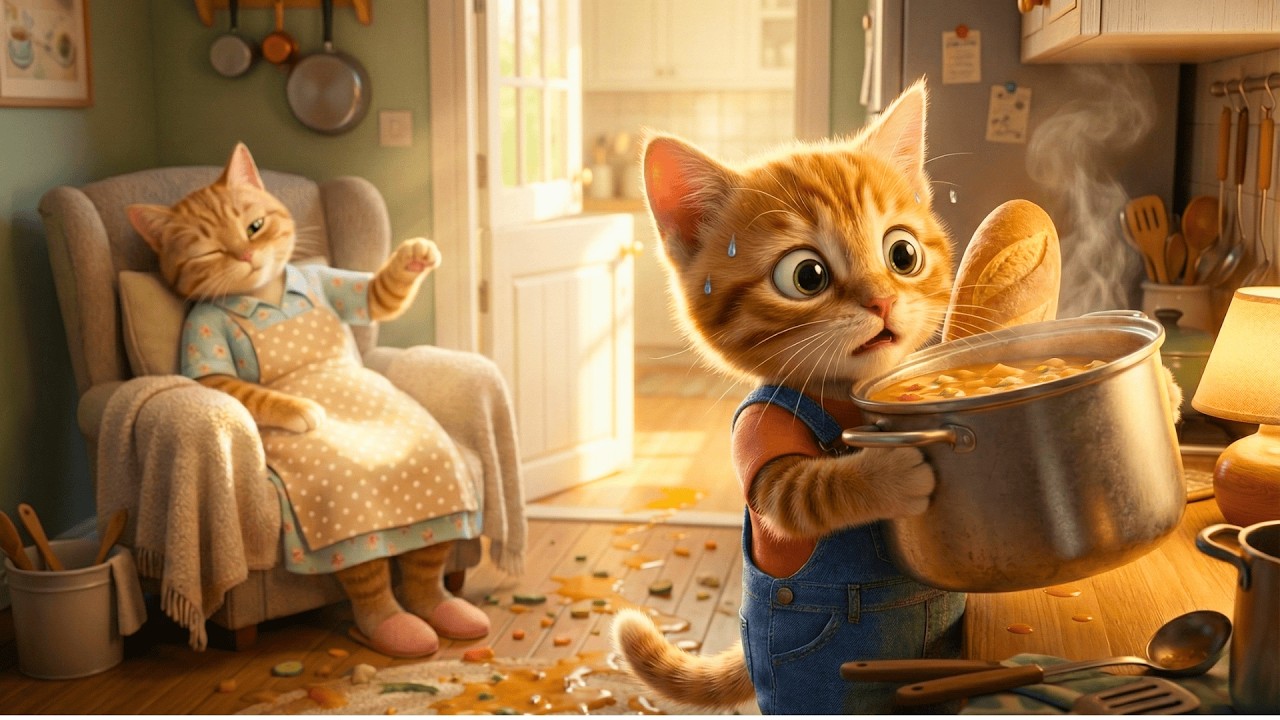 Ginger Kitten Secretly Took Mama Cat's Feast. His Secret Will Make You Cry! 🍲
