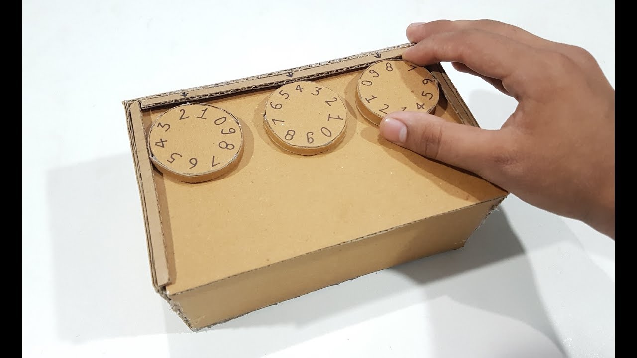 How to make Safe Locker with Combination Lock with Cardboard