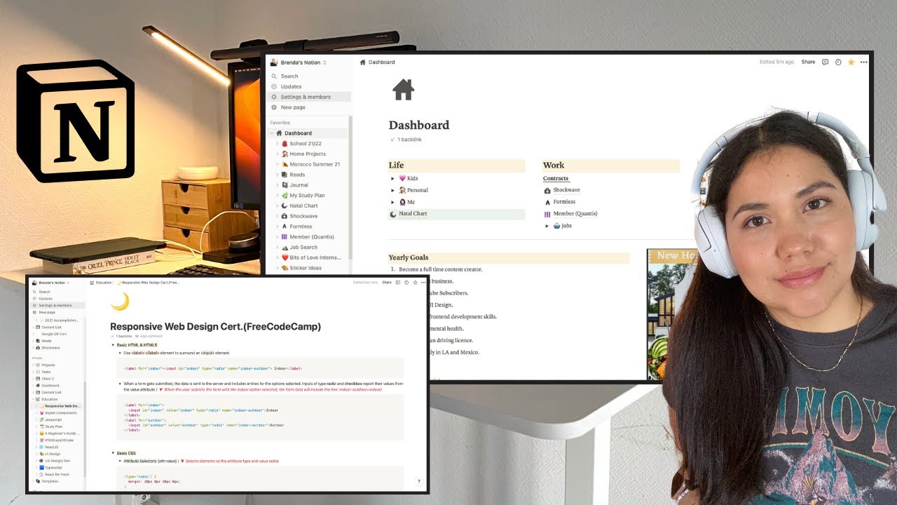 How I organise my life | Notion Setup & Tour (Freelance Web Dev & Content Creator) #organisation