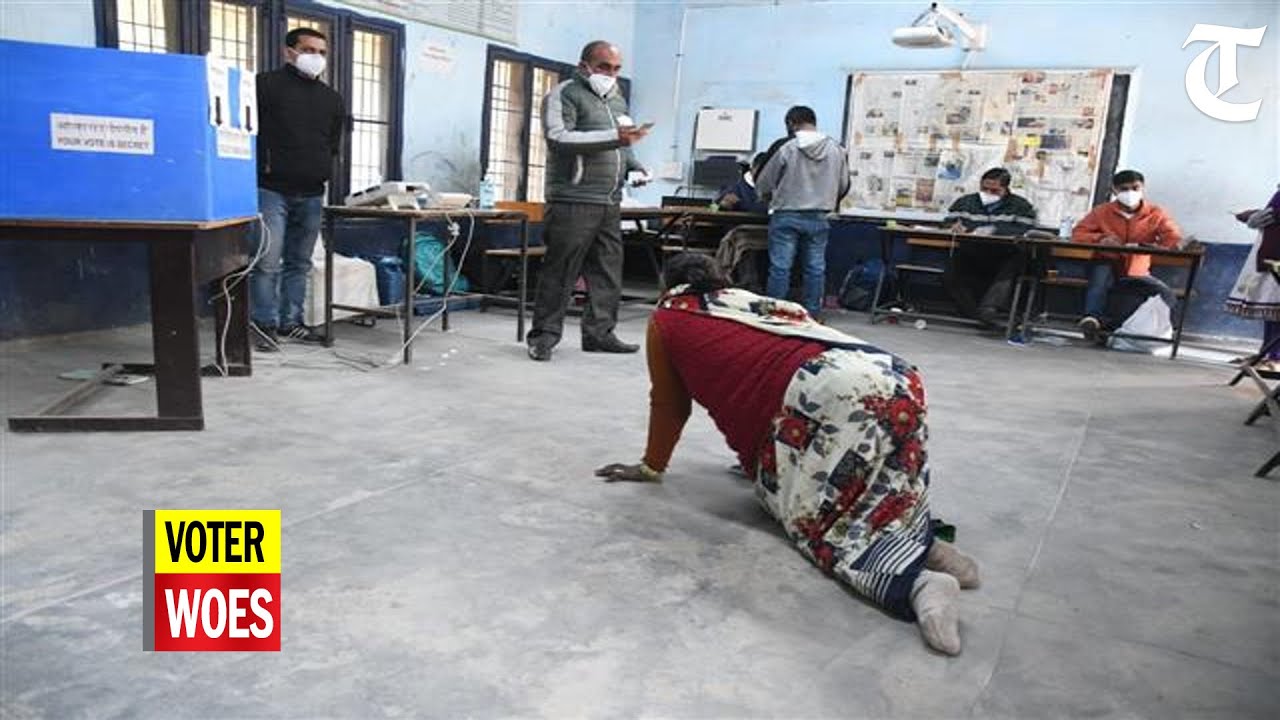 Panchkula woman with disability crawls up to booth at polling station