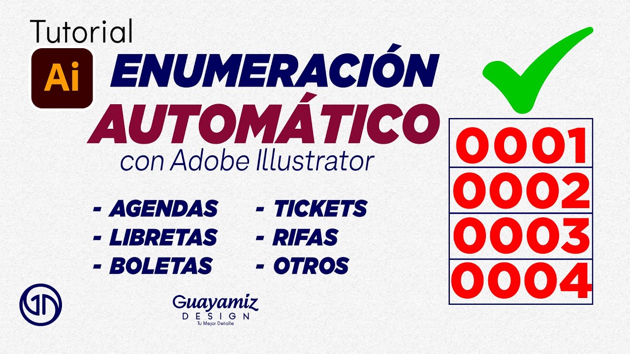 Como crear ENUMERACIÓN AUTOMÁTICA (con base de datos) en ILLUSTRATOR  | Guayamiz Design 2024