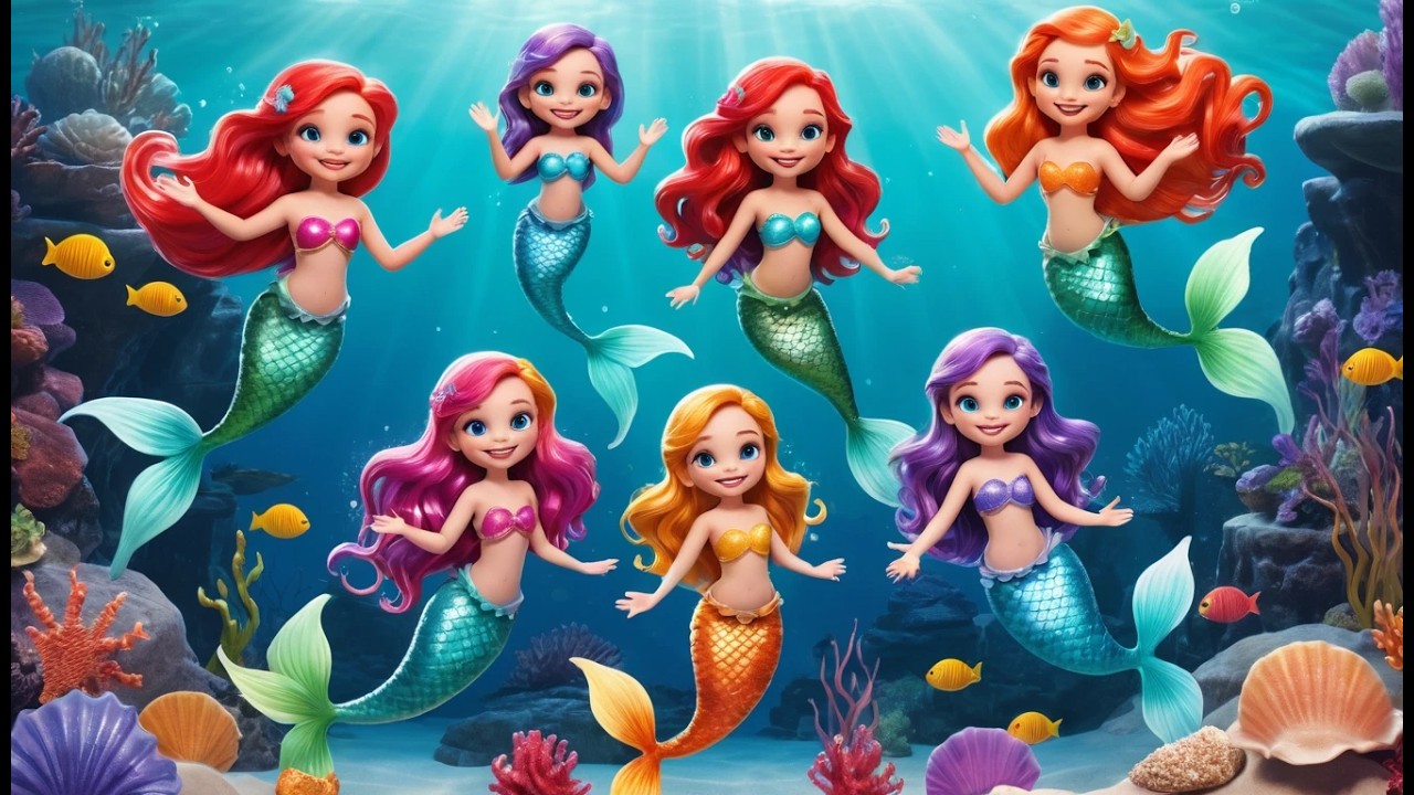 Eight Little Toy Mermaids Splash Splash Splash | Magical Underwater Counting Song