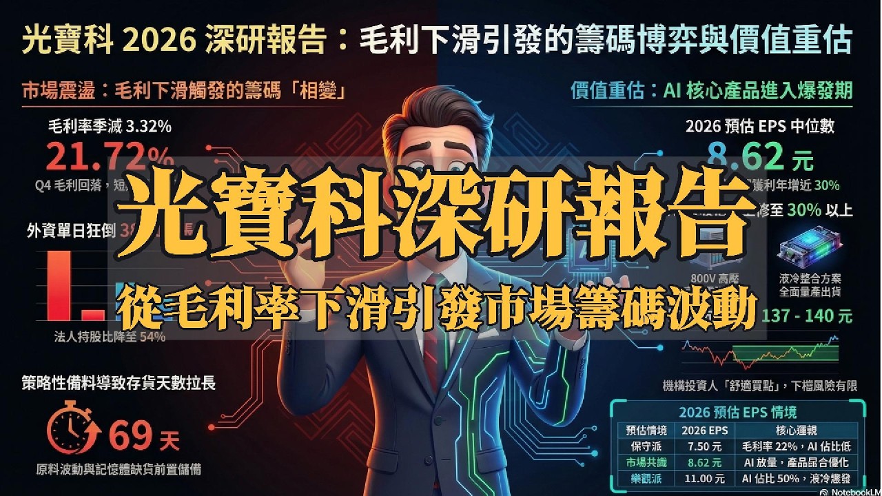 【退休存股族必看】主題-光寶科深研報告：從毛利率下滑引發市場籌碼波動