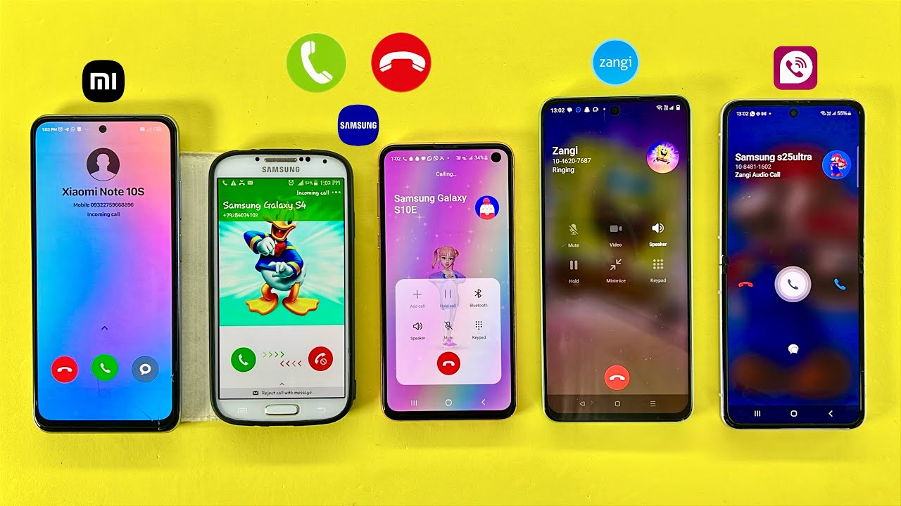 Incoming + Outgoing Calls & FAKE Call on XIAOMI Note10s, Samsung S4/S10e/Z Flip3 + Realme C67