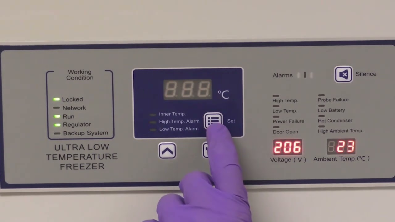 Setting the Temperature Calibration Offset on a Blizzard J Model Ultralow Freezer