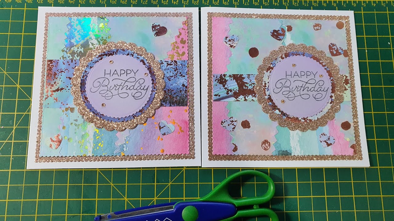 Cardmaking using minimal craft supplies.  Have fun using your decorative edged scissors. 