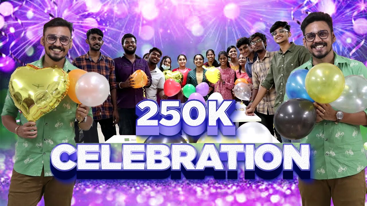 😍 எனக்கே விபூதி அடிக்க பாத்தாங்க 🤪 || 250k Surprise Celebration 🙈  👬 ||  #arunaravind