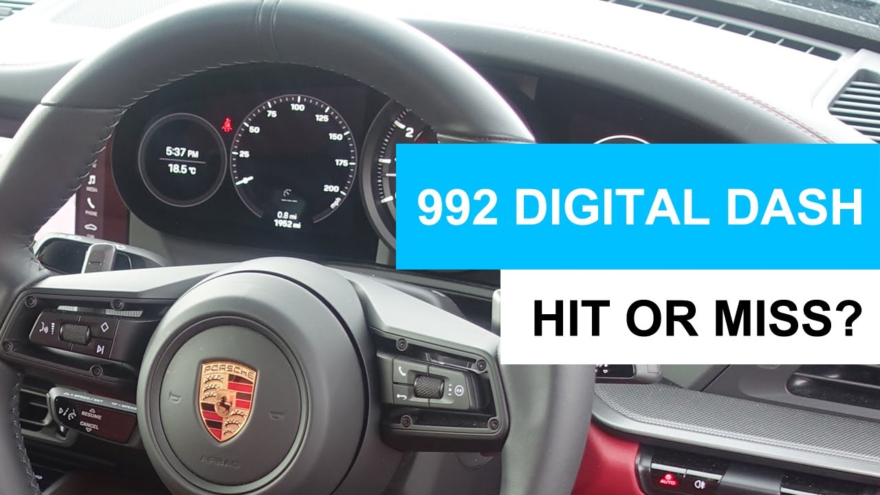 Porsche 992 Carrera Digital Dashboard | Digital screens & Analogue Rev Counter