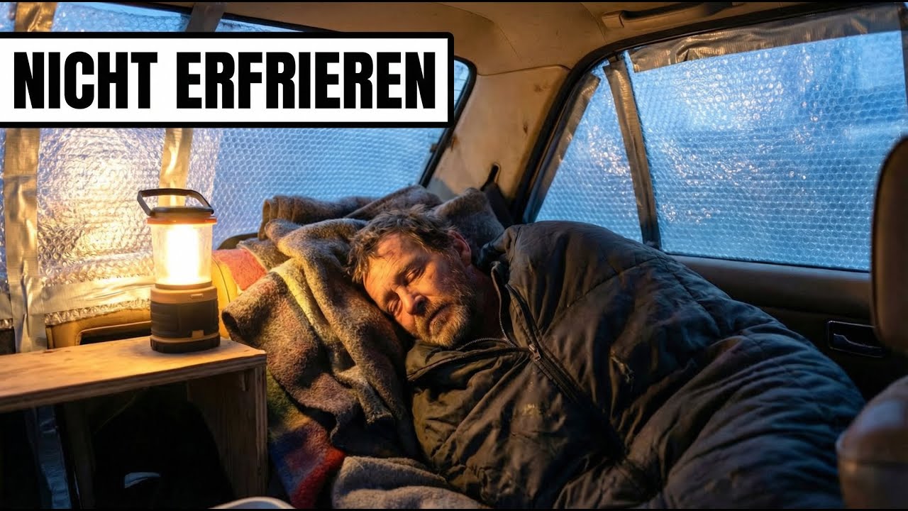 Wie Obdachlose Menschen In Einem Auto Ohne Heizung Schlafen