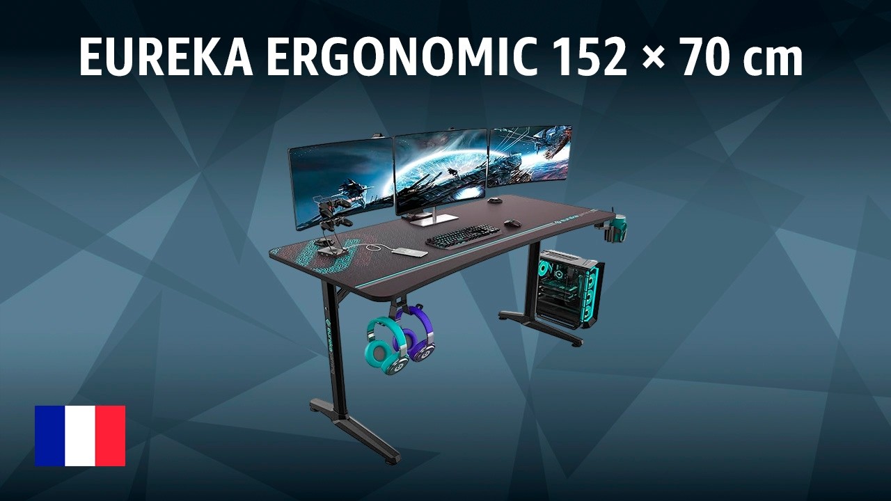Table gaming EUREKA ERGONOMIC 152 × 70 cm | TEST | Français