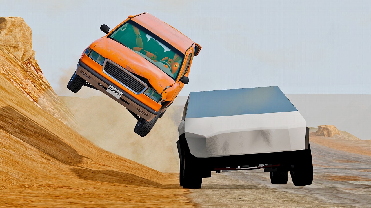 COMPILATION Cars VS Cybertruck in 2024 - BeamNG Drive | xxbdmnxx