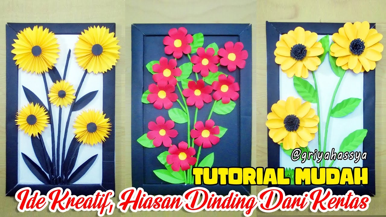 3 Hiasan Dinding Dari Kertas Origami | Cara membuat hiasan dinding dari kertas origami