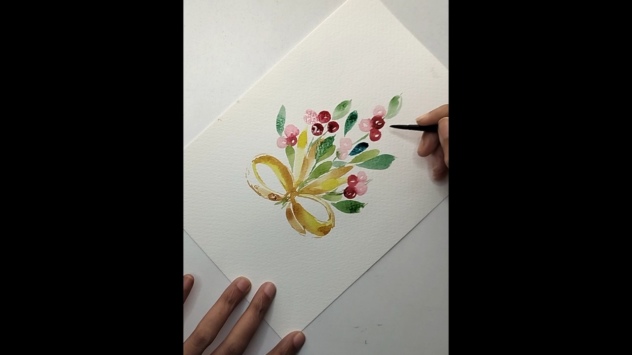 Merry Christmas Everyone. Easy Watercolor christmas card. Quick card tutorial.