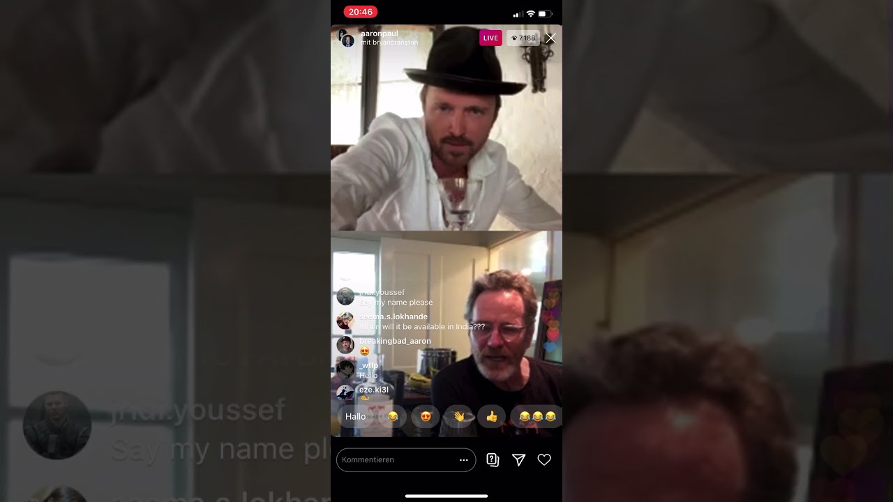 Jesse Pinkman and Heisenberg full Instagram Livestream may|05|2020