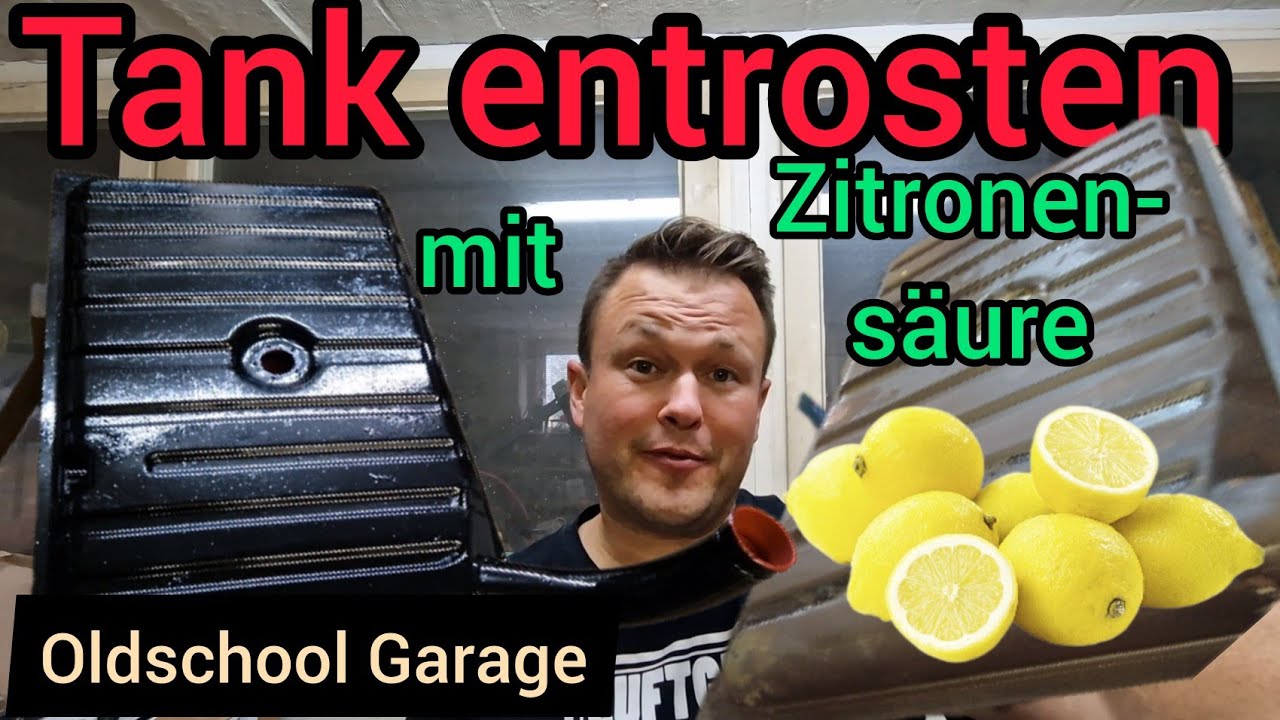 Oldtimer Tank mit Zitronensäure entrosten und innen beschichten