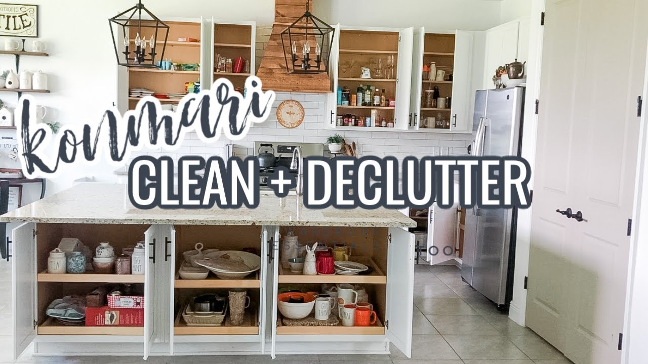 KONMARI METHOD DECLUTTERING MY KITCHEN | Clean, Organize + Declutter | Satisfying Before and After