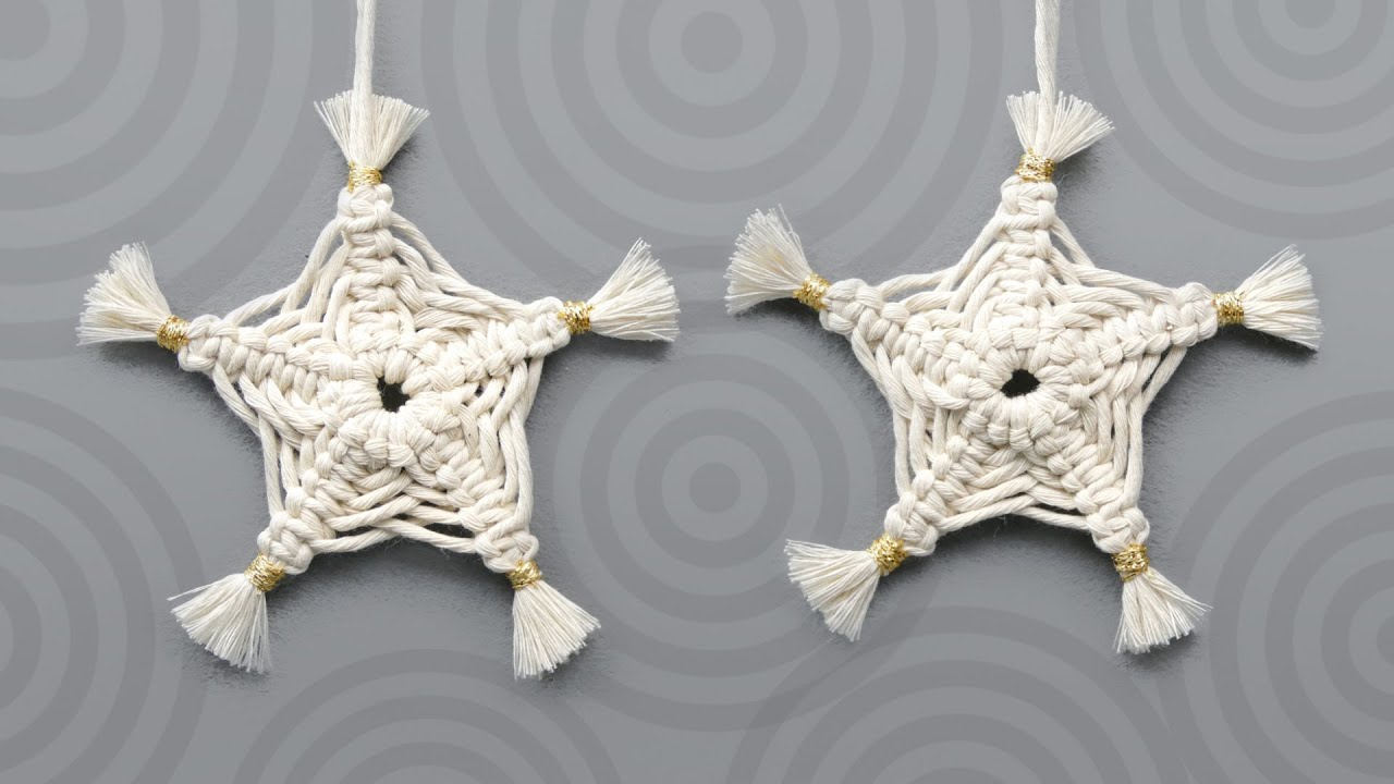 EASY SQUARE KNOT STAR | MACRAMÉ SNOWFLAKES | CHRISTMAS TREE ORNAMENTS