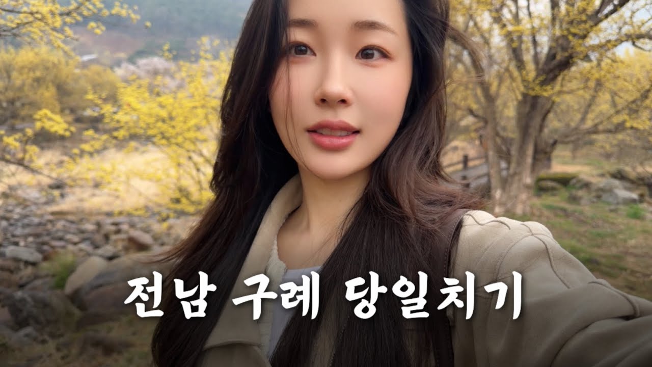 봄비 오는 구례 힐링여행 🌱 산수유마을, 다슬기수제비, 쌍산재, 화엄사 홍매화