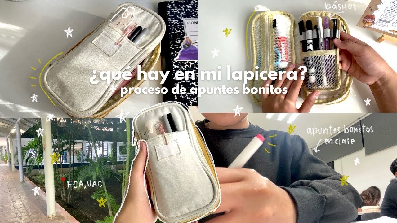 ¿qué hay en mi lapicera? + el proceso de mis apuntes bonitos en clase🌱