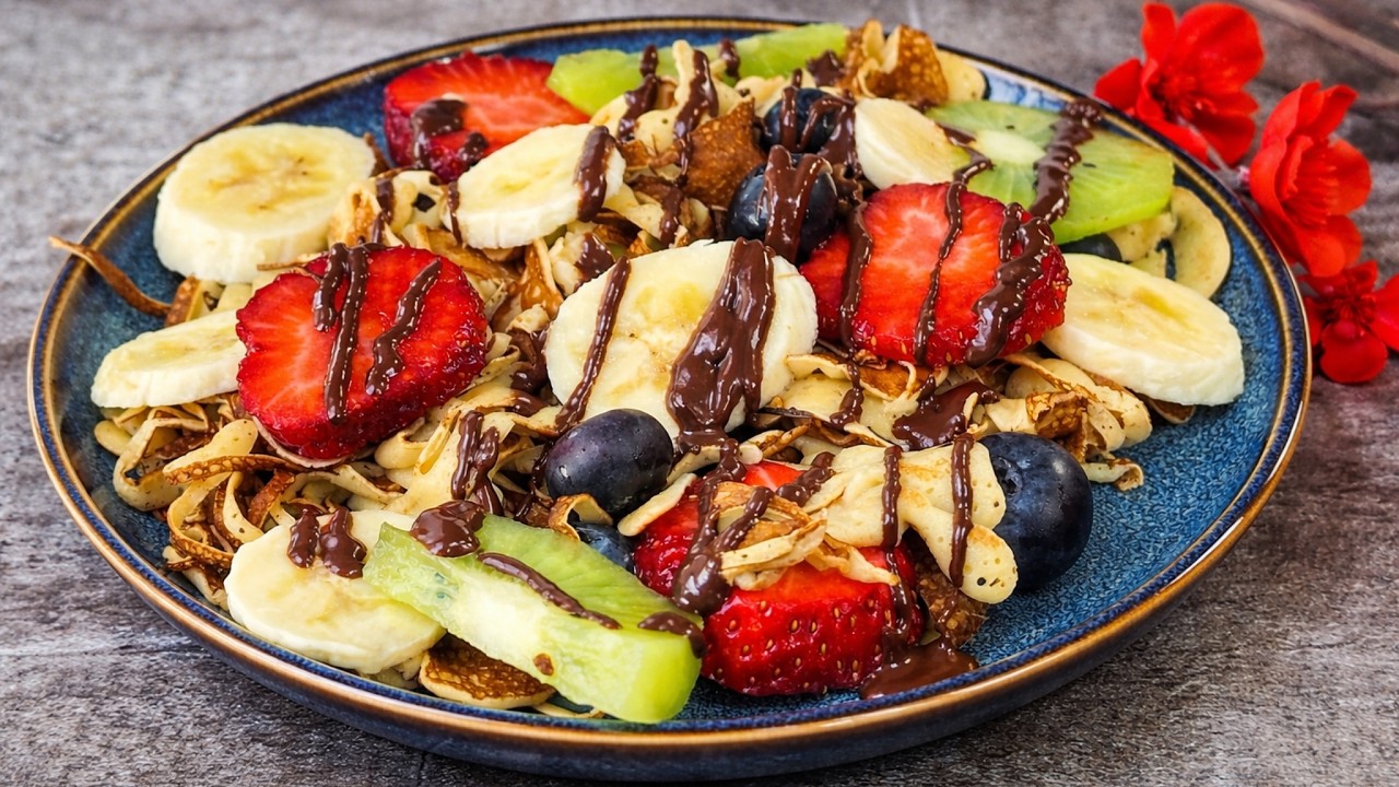Einfache Crepes Salat selber machen | Schnelles Rezept mit wenigen Zutaten |Dünne Pfannkuchen Rezept
