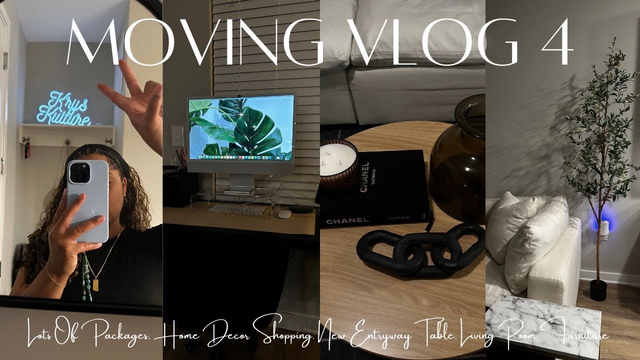 MOVING VLOG 4 | Lots Of Packages, Home Decor Shopping, New Entryway Setup, Living Room Updates