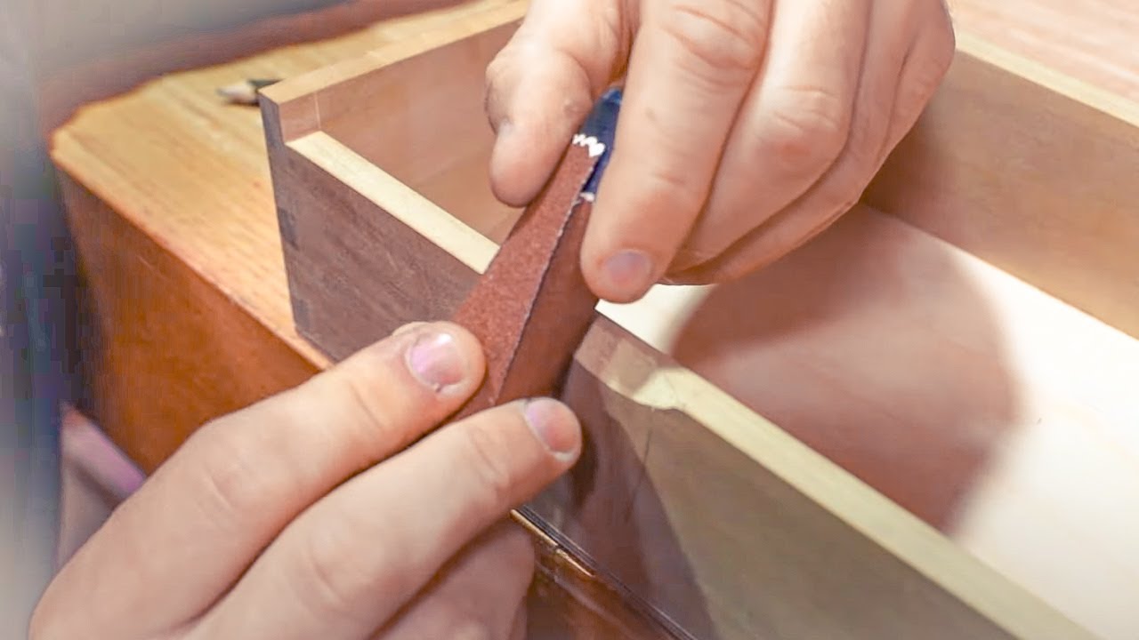 How to Shape the Finger Pull | Dovetail Box Project #14 | Free Online Woodworking School