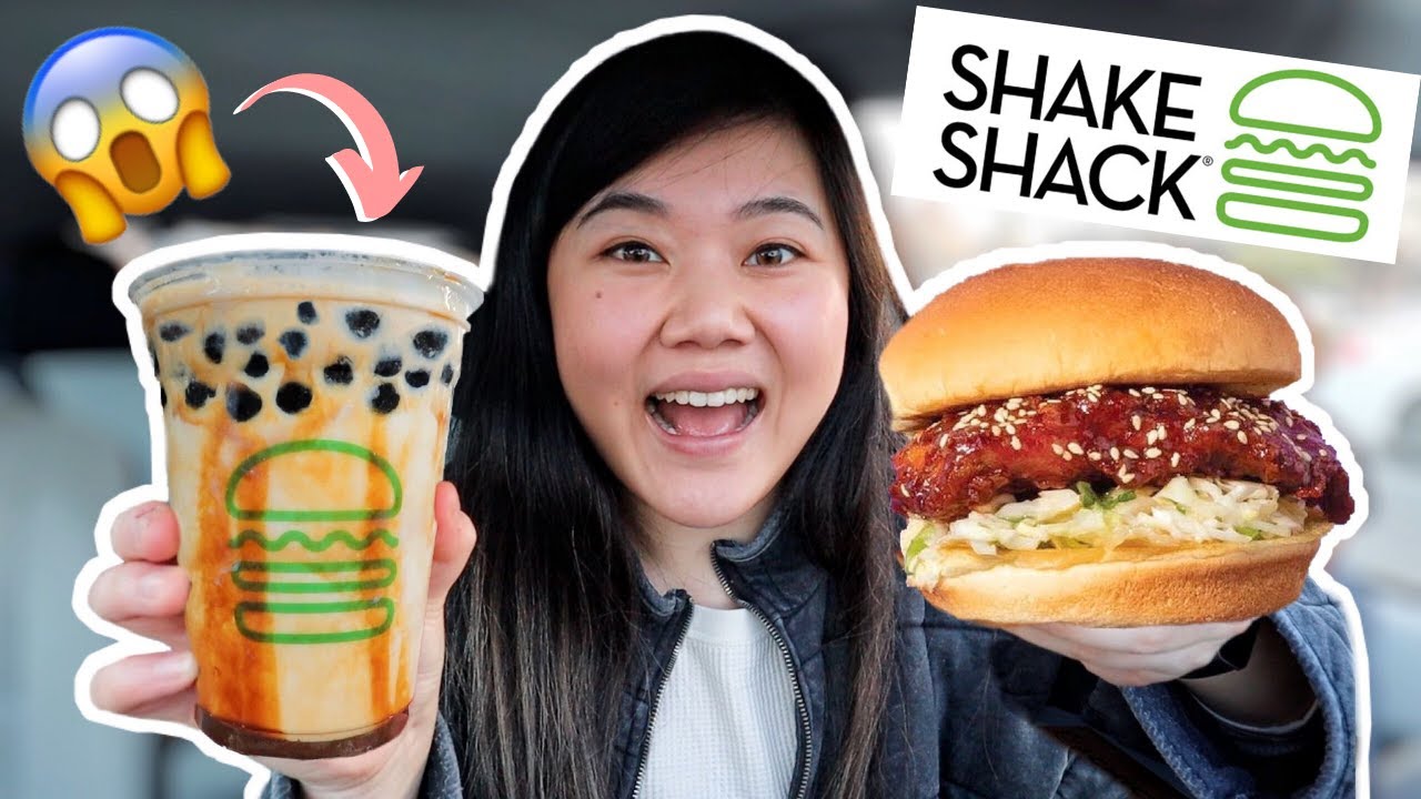 Trying NEW SHAKE SHACK Korean Fried Chicken + Black Sugar Milkshake! Korean Menu Taste Test & Review