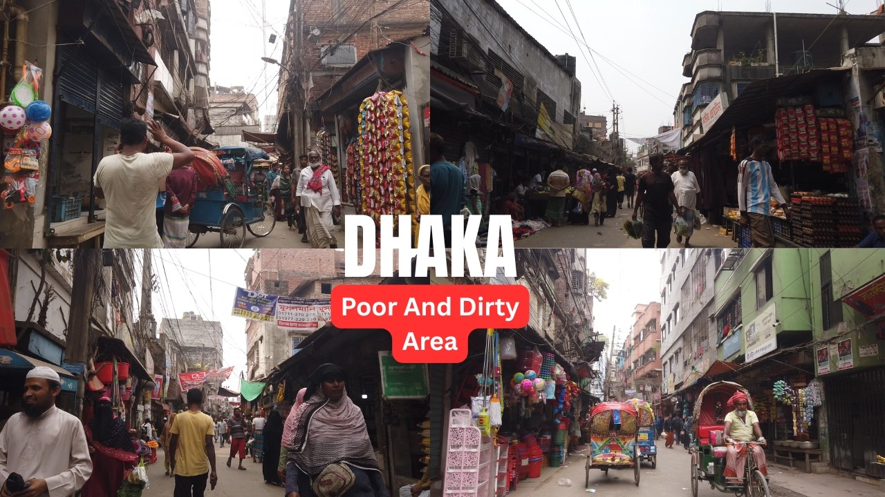 Dhaka Shahid Nagar Poor Dirty Area Day Time Street Walking Tour.Bangladesh Poor Lifestyle.