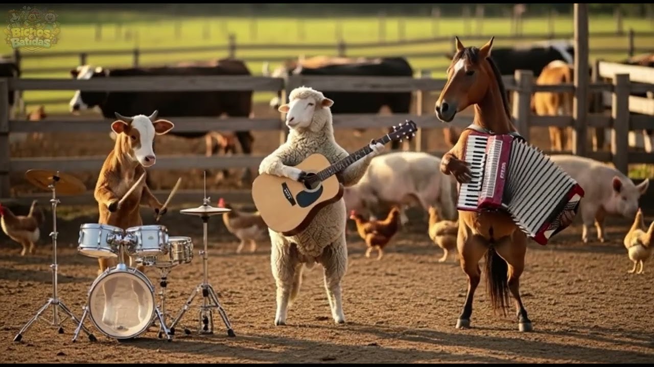“VOCÊ NUNCA VIU ISSO 😂🐄 Bezerro na Bateria, Ovelha no Violão e Cavalo na Sanfona!”
