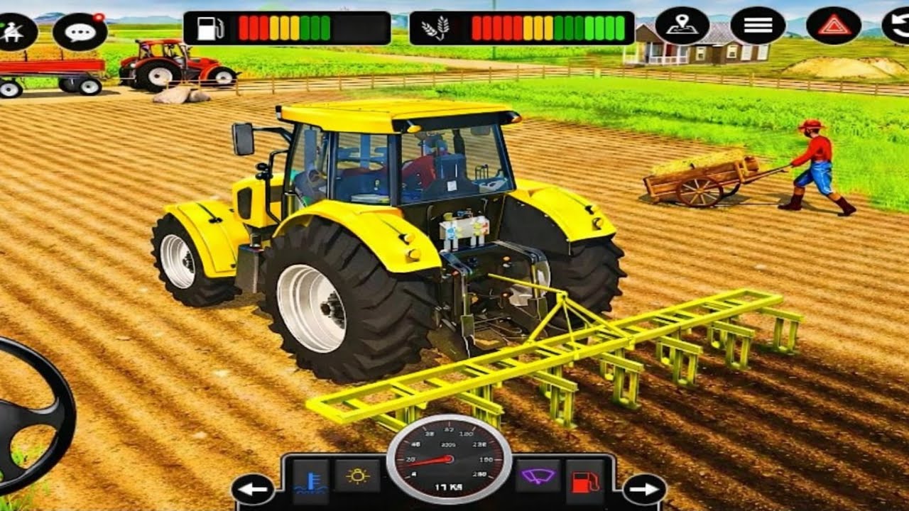 Heavy Tractor Farming Simulator | Plowing & Harvesting Gameplay