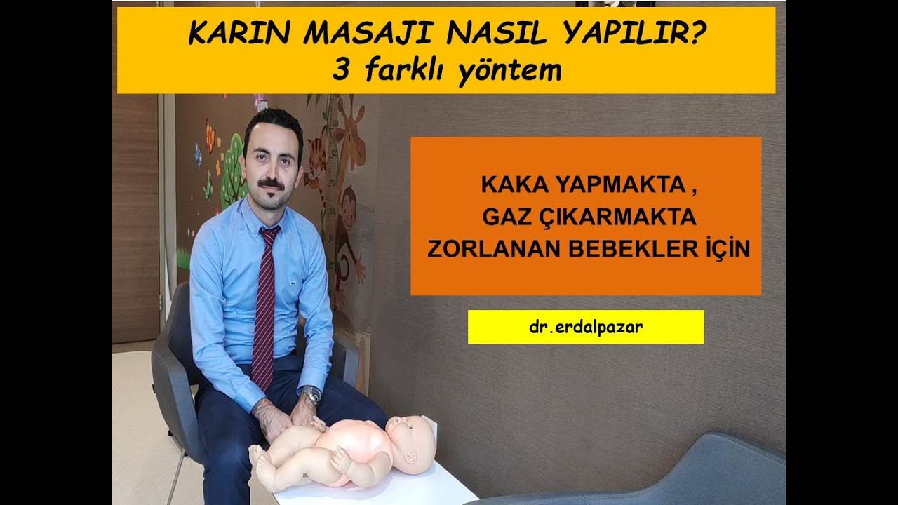 Kaka yapmakta gaz çıkarmakta zorlanan bebekler için karın masajı