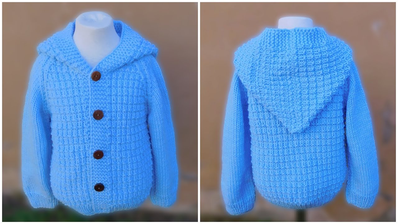 Como tejer una camperita, saco, sueter, chaleco para niño Dos Agujas, Palitos, Tricot. Parte 1 de 3
