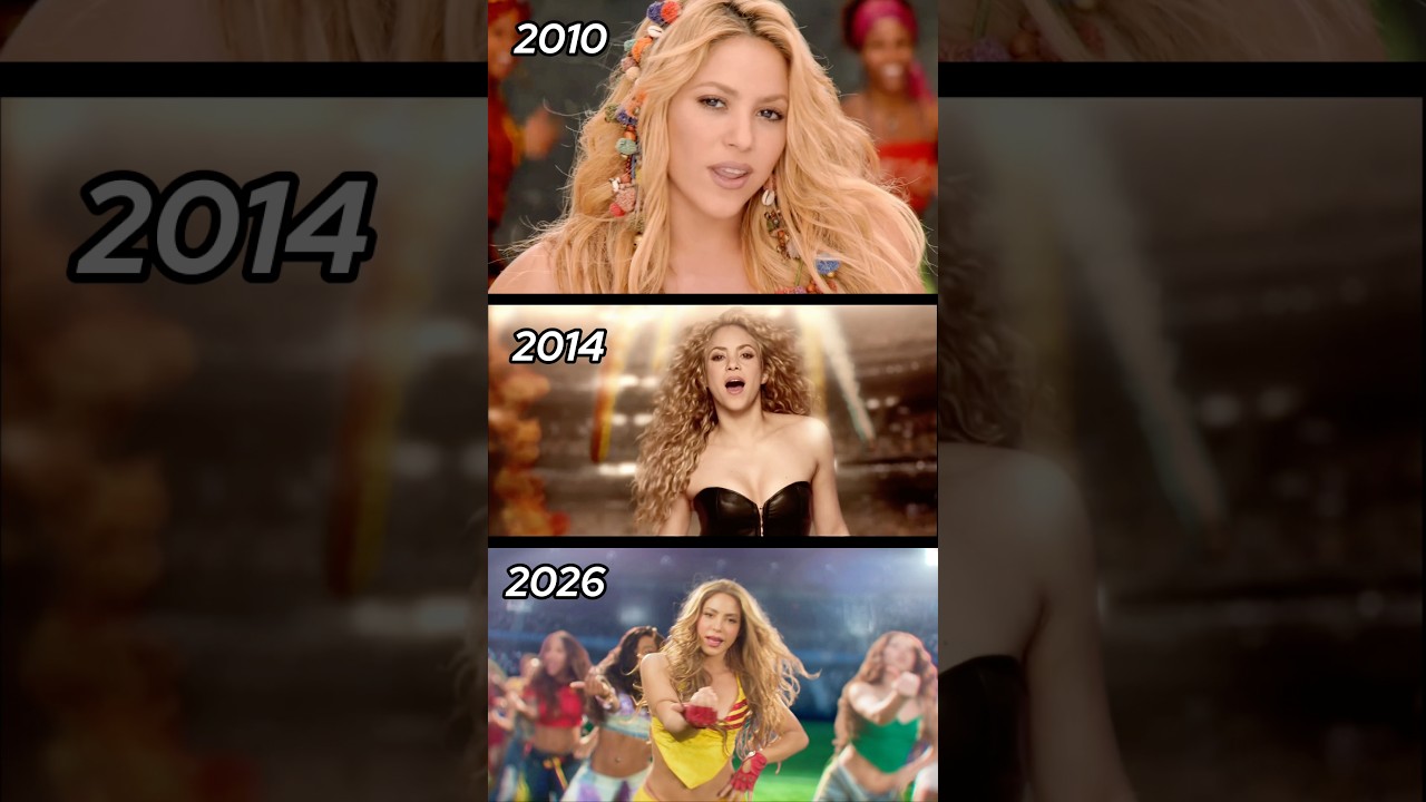 Shakira Fifa World Cup Song 2010 vs 2014 vs 2026 #shorts #fifa #worldcup