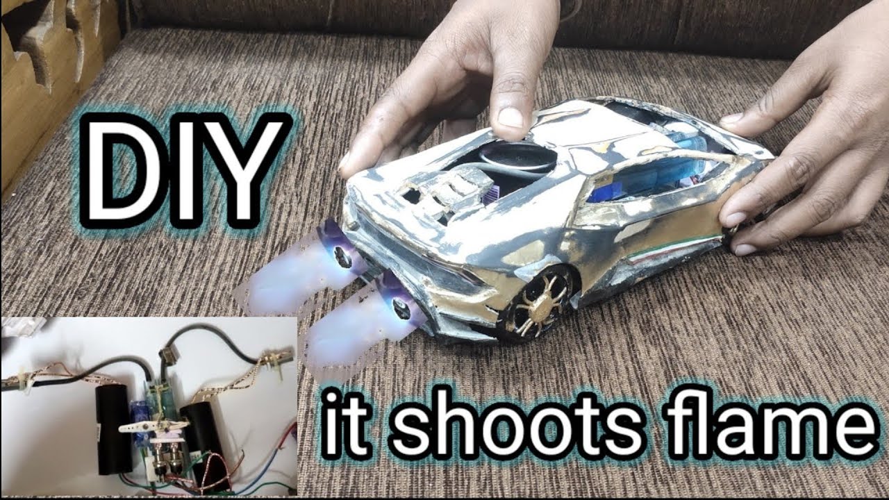 Make your rc car shoot flames! DIY💥💨#lamborghinibackfire #rcbackfire