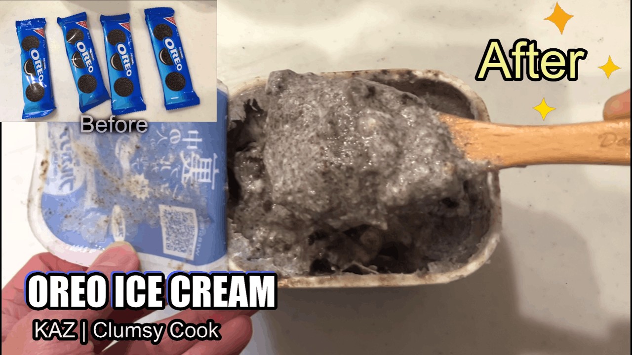 Homemade Japanese McFlurry-style dessert (Oreo Yogurt Ice Cream)