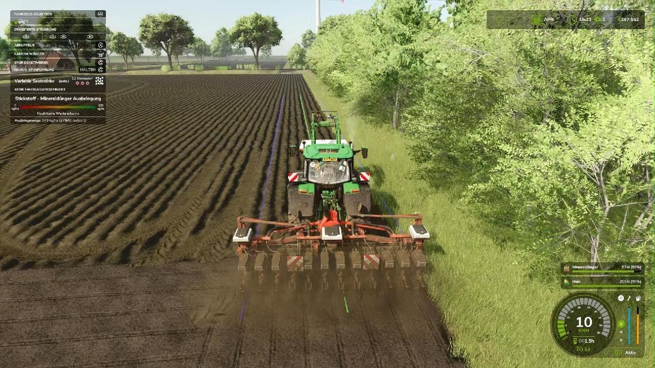 Mais pflanzen mit John deere  und kuhn planter