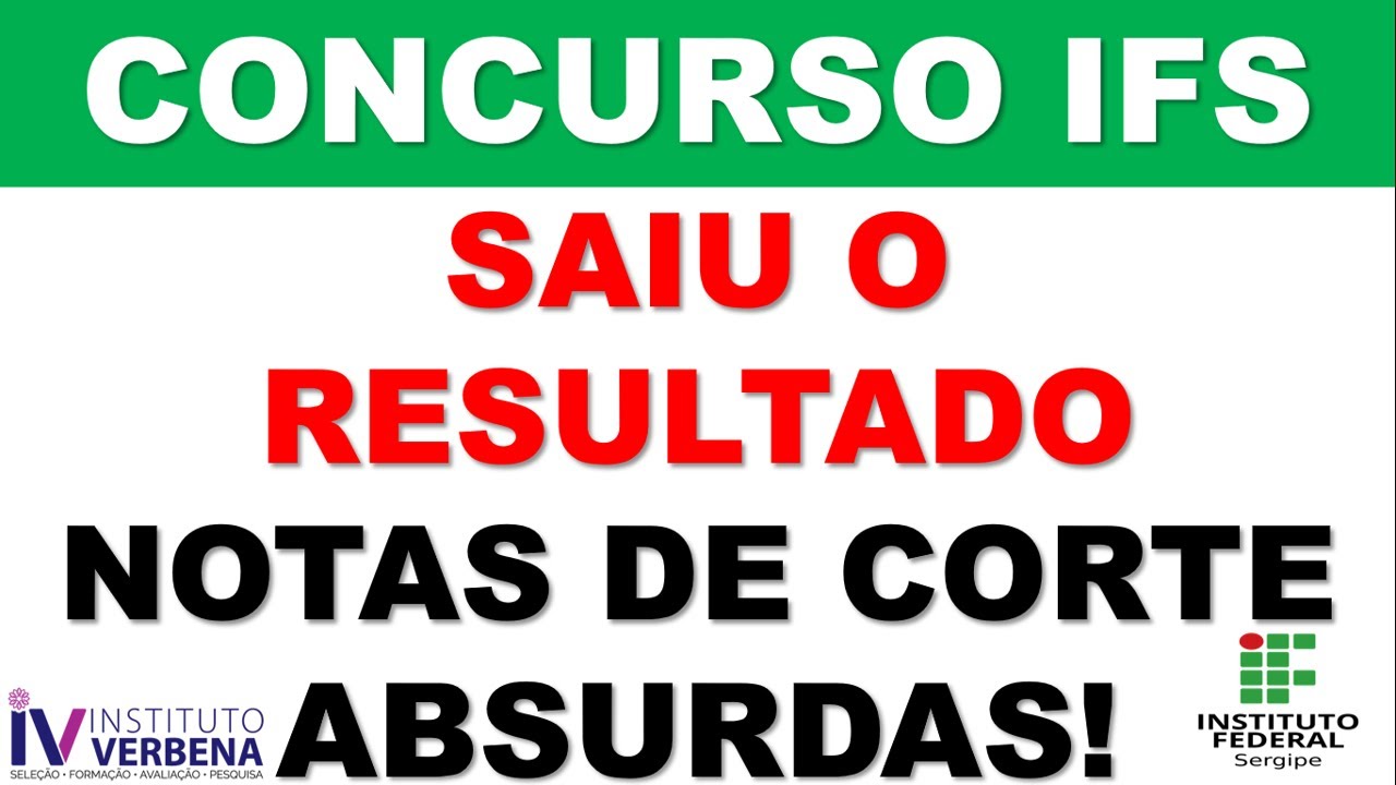 SAIU O RESULTADO DO IFS! NOTAS ABSURDAS #IFS