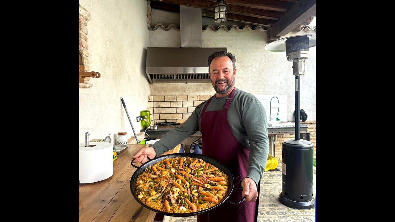 PAELLA MIXTA DE MARISCO Y VERDURAS PASO A PASO