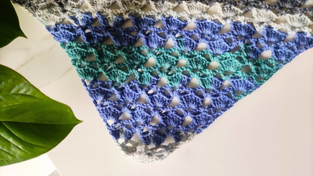 Tutorial uncinetto sciarpa scialle baktus facile per principianti | Crochet scarf/baktus  (beginner)